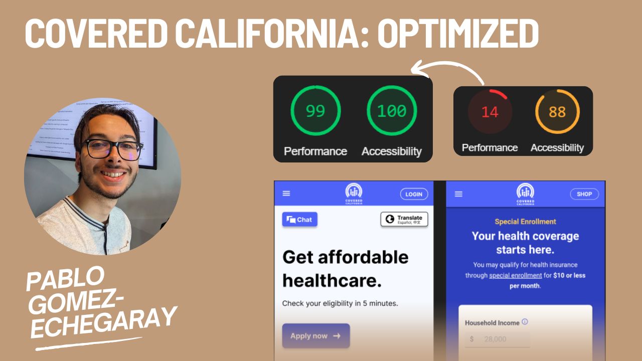 Video thumbnail for Web Performance and User Experience = Accessibility, redesigning CoveredCA