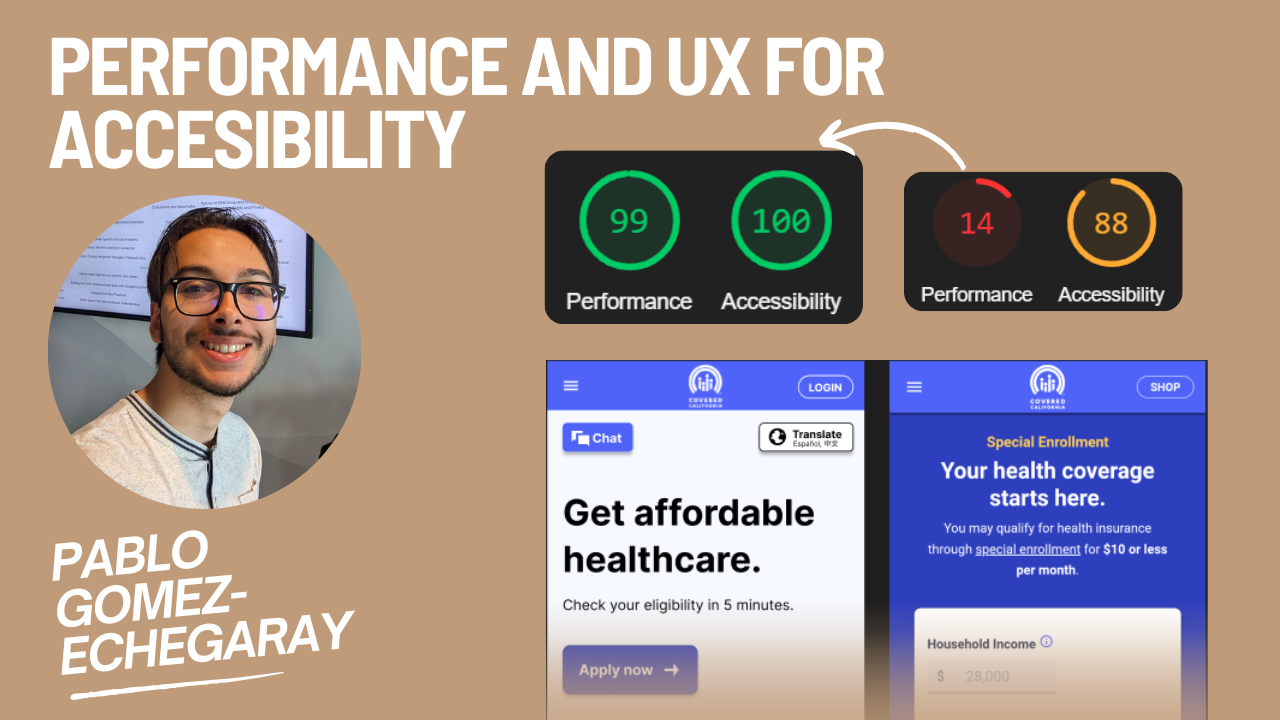 Video thumbnail for Web Performance and User Experience = Accessibility, redesigning CoveredCA